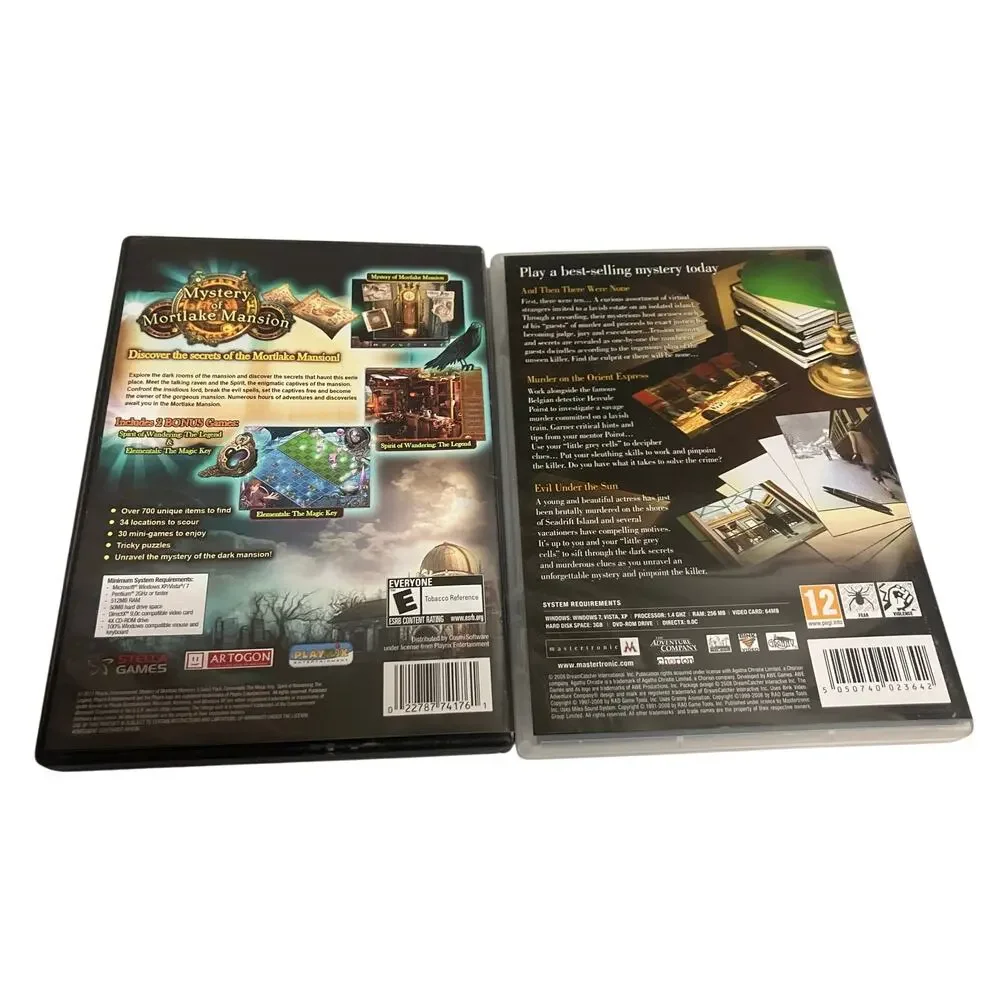 PC Mystery Game Bundle Mortlake Mansion 3 Pack + Agatha Christie‎ Mysteries